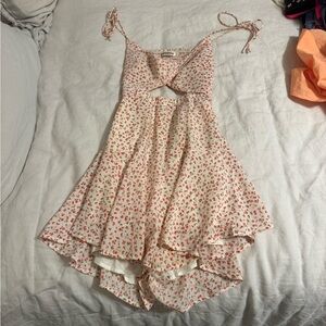 Floral Cutout Dress with Tie Straps